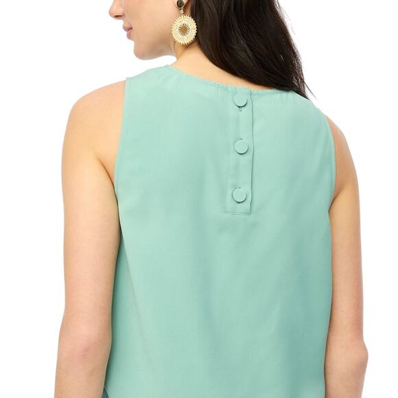 NWT J.Crew Factory Sleeveless Mint Green Blouse L Button Back Shell - Picture 3 of 6